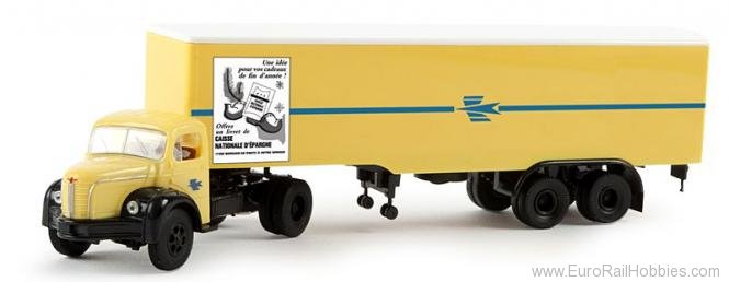 Brekina 85420 1950s Berliet TLR 8 Tractor w/Trailer - Frenc