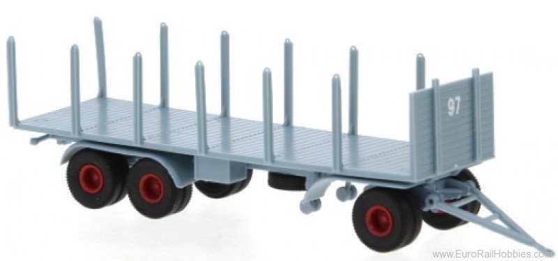 Brekina 95574 Trailer 3-axle stanchions No. 97 1955, blue-g