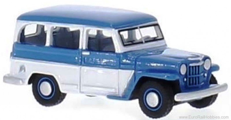 Brekina BOS87010 Jeep Willys Station Wagon blue, white, 1954