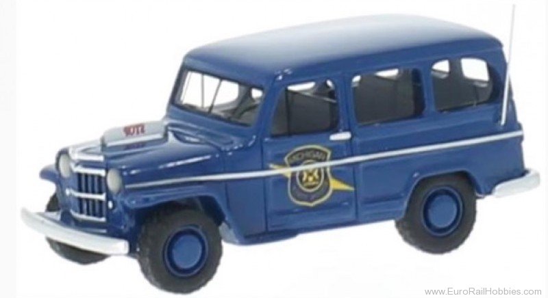 Brekina BOS87012 Jeep Willys Station Wagon blue, 1954, Michiga