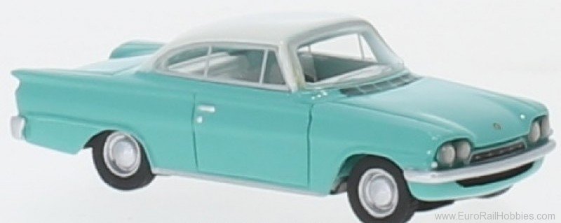 Brekina BOS87645 Ford Consul Capri GT turquoise, white, 1963