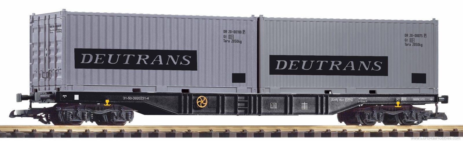Piko 37752 DR IV Flat w/2 20 Containers Deutrans