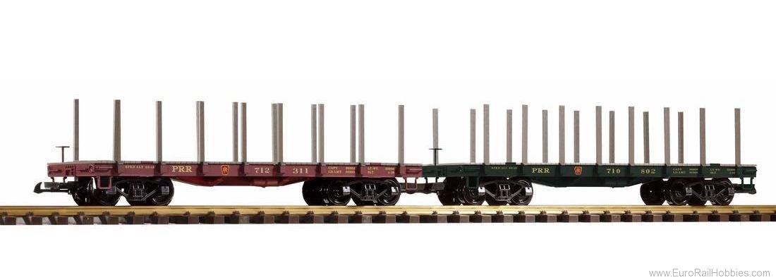 Piko 38770 PRR Flatcar w/Stakes, 2-Pack
