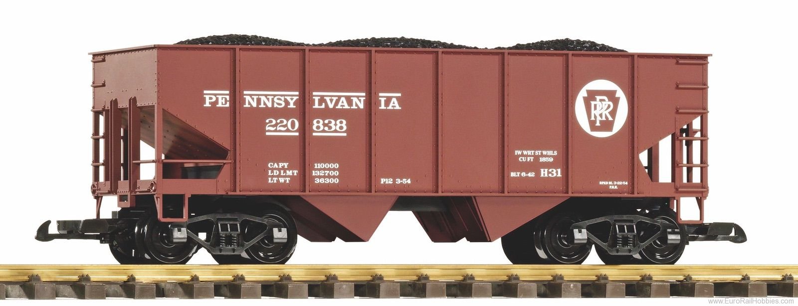 Piko 38916 G SchÃ¼ttgutwagen PRR with Coal Load 