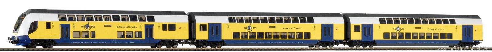 Piko 58369 3-car set Bi-level passenger cars metronom er