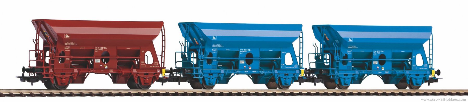 Piko 58377 3-car set 2-Axle Hopper= Fc PRESS VI (Piko Ex
