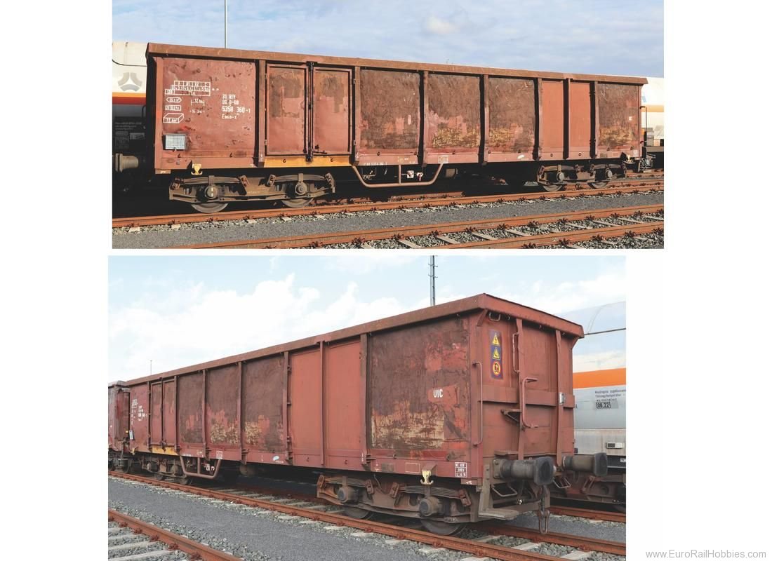 Piko 58380 2-Car Set Offene GÃ¼terwagen Eaos (Piko Exp