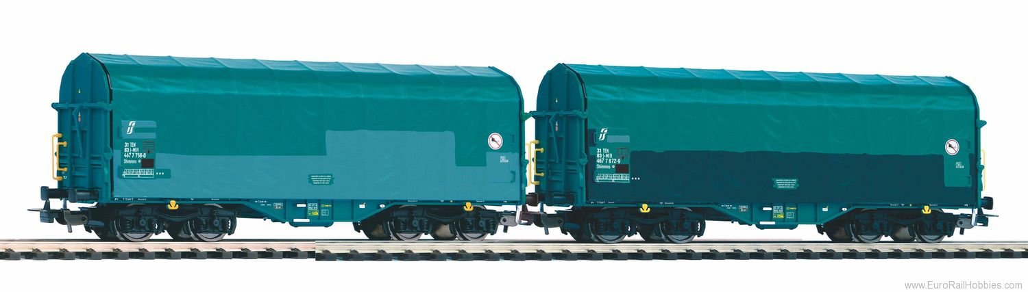Piko 58397 2-Piece Schiebeplanenwagen Shimmns realistisc