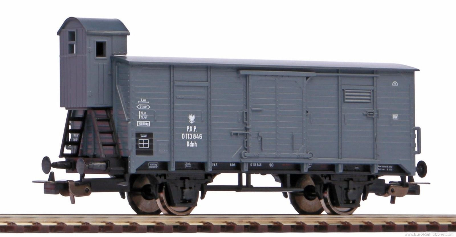 Piko 58928 G02 Boxcar with brakeman''s cabin PKP era III