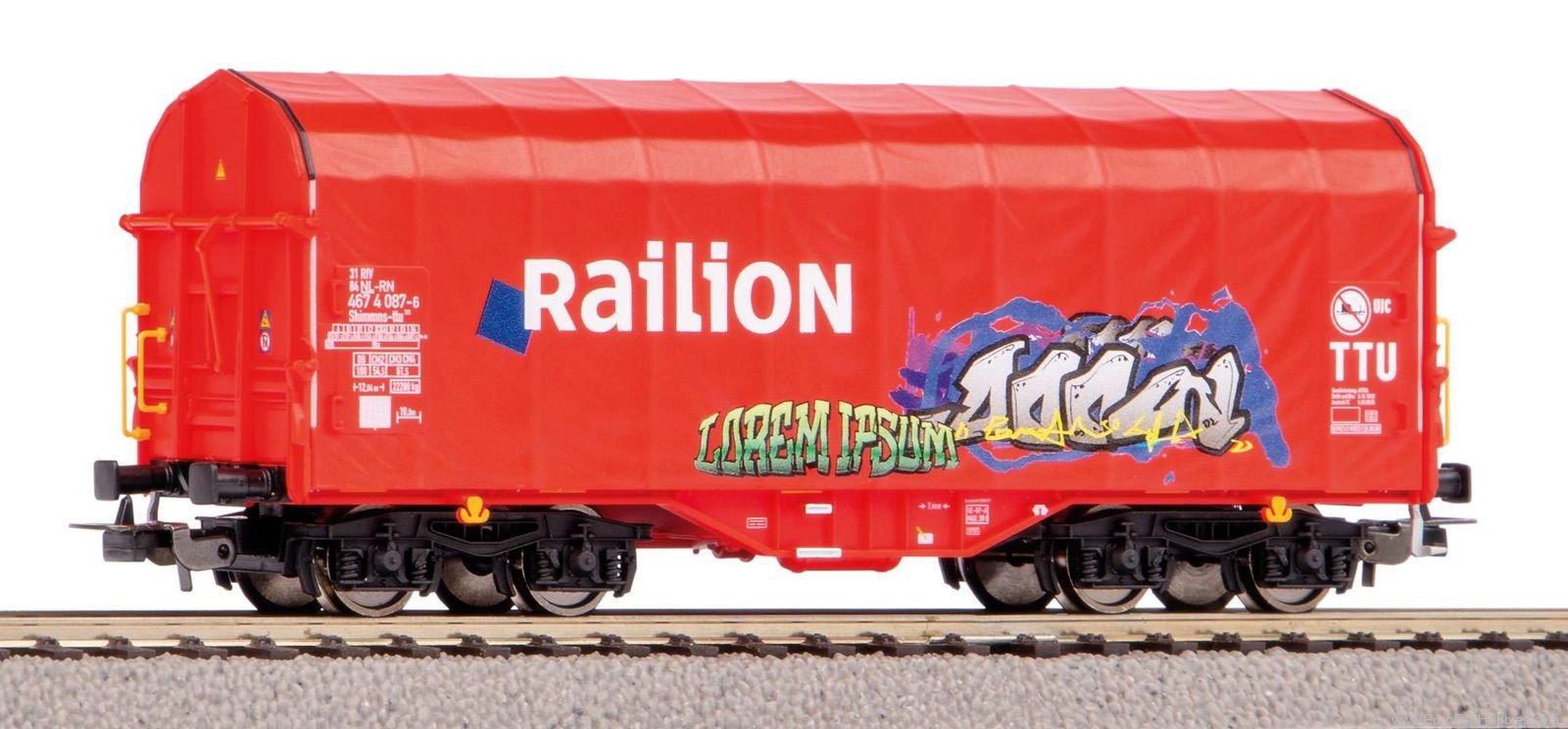 Piko 58981 Schiebeplanenwagen Railion NS V with Graffiti