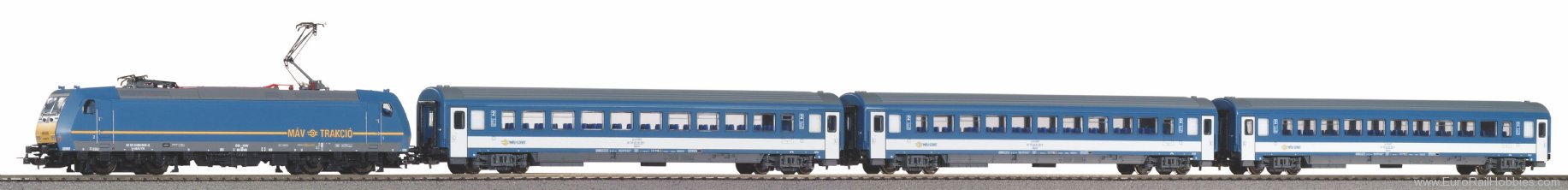 Piko 97938 Start-Set with Bettung Personenzug BR 185 und