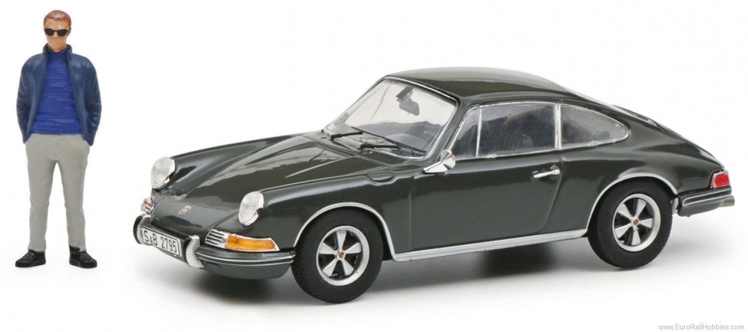 Schuco 450361700 Porsche 911 S Coupe'', with figurine, schiefe